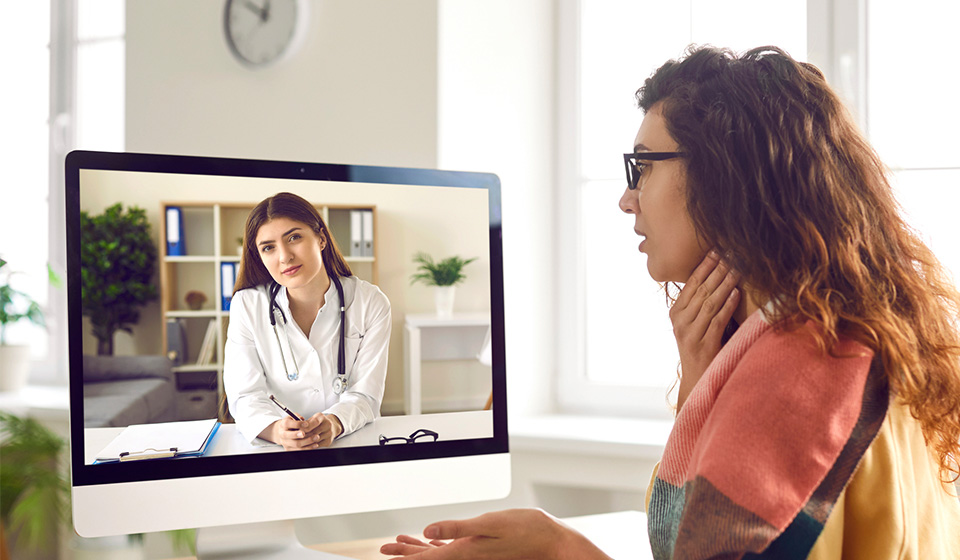 Paciente en consulta de telemedicina
