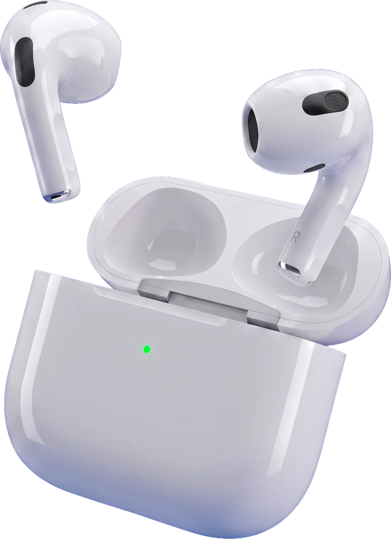 Audífonos AirPods 4 con su estuche de carga
